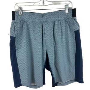 Lululemon T.H.E. Blue Patterned Training Shorts Sz L